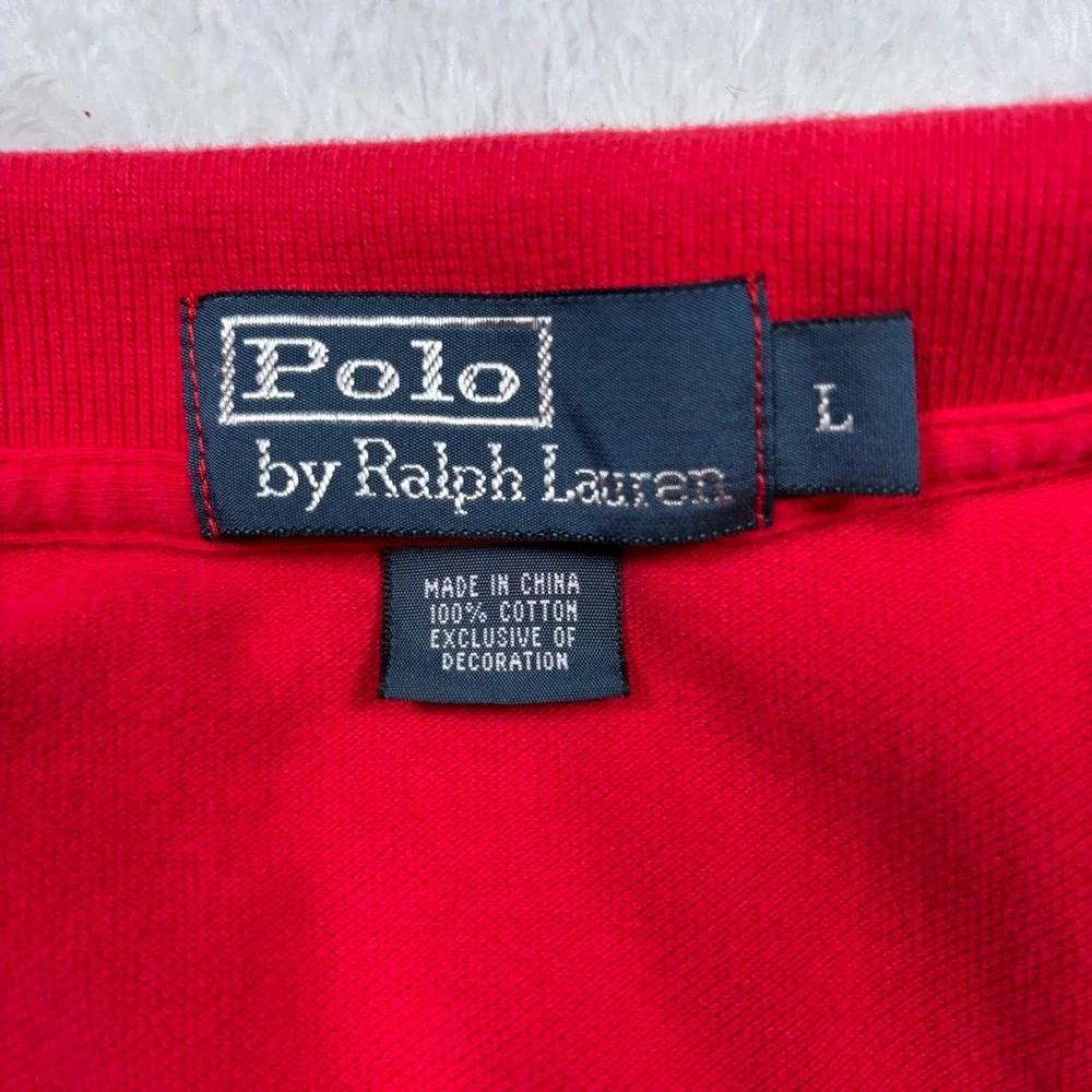 Polo Ralph Lauren Polo Shirt Men L Red Short Sleeve Pocket PONY LOGO Preppy Golf